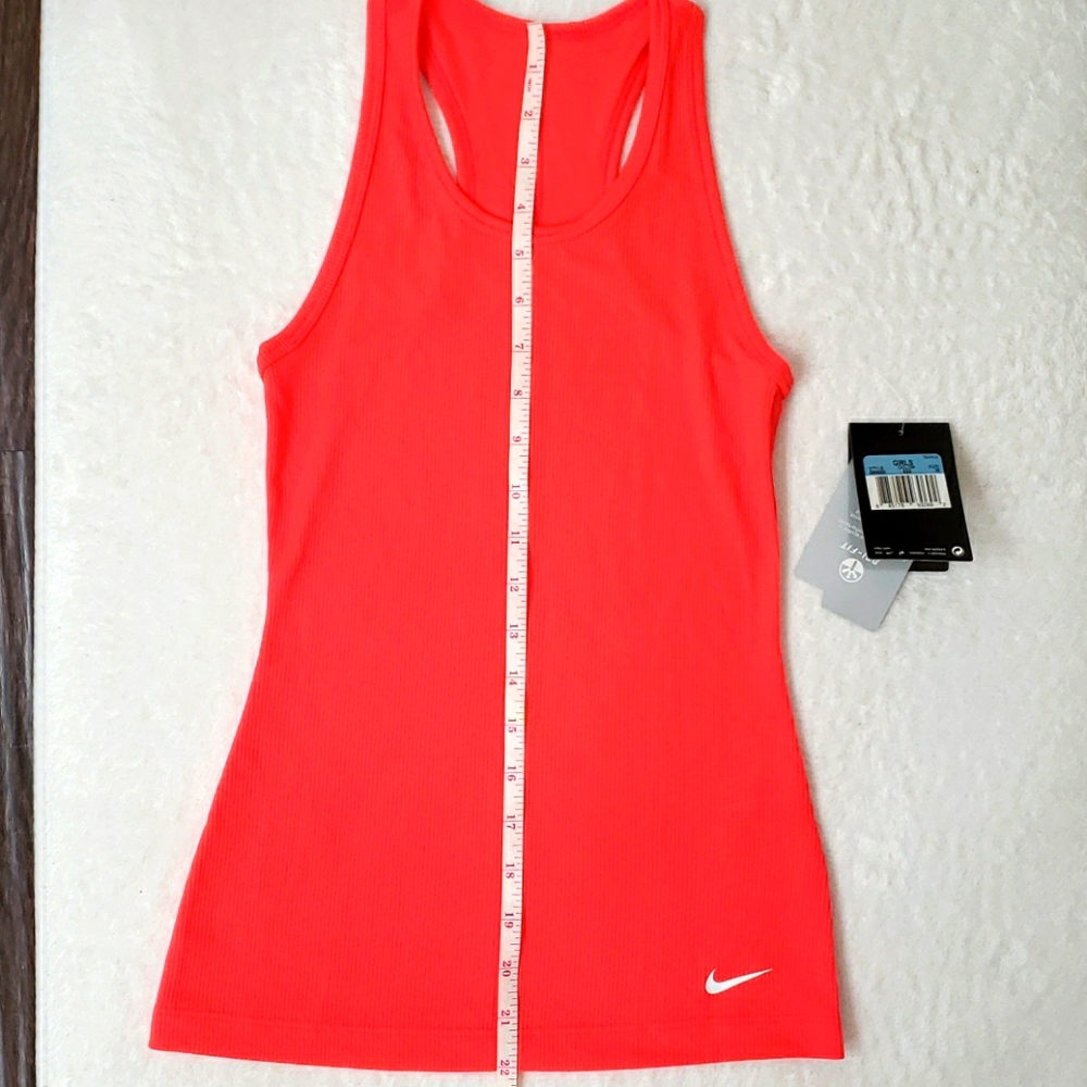 Girls Nike M NWT ribbed dri fit racerback tank top - Picture 4 of 9